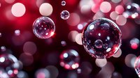 Sparkling water bubbles floating with dreamy bokeh lights creating magical atmosphere for luxury beverage and celebration designs.