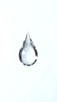 Crystal clear water droplet isolated on white background, suitable for environmental, sustainability, and wellness design projects.
