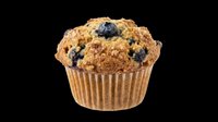 Blueberry muffin isolated on transparent background, ready for bakery menus, food clipart, stickers, print on demand, and t-shirt design use.
