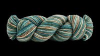 Twisted skein of multicolor teal, beige, and rust yarn isolated on transparent background, ready for crafting, knitting, crochet, t-shirt design, stickers, and print on demand use.