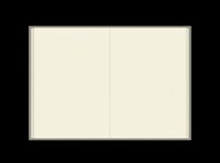 Open blank notebook with cream pages isolated on transparent background, ready for stickers, clipart, t-shirt design, print on demand, and sublimation use.