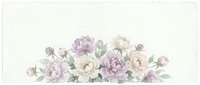 Watercolor floral border with soft purple and cream roses on textured paper background for wedding invitations and romantic stationery designs.