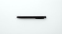 Black ballpoint pen isolated on white background for office supplies, writing tools, stationery design and business communication materials.