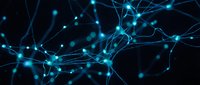 Abstract neural network with glowing blue connections and nodes on dark background for technology and artificial intelligence concepts.
