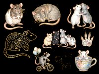 Cute mice and rats collection isolated on transparent background, ready for t-shirt designs, stickers, clipart, print-on-demand products and sublimation projects.