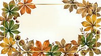 Autumn chestnut leaves frame isolated on white background, ready for seasonal design projects, greeting cards, and fall-themed marketing materials.