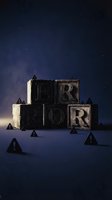 Error message displayed with stacked metal blocks spelling "ERROR" surrounded by warning triangles against a dark starry night background for web design.