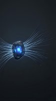 Glowing blue energy sphere with radiating light streams on dark background, representing technology, innovation, power, and digital transformation concepts.