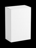 Blank white rectangular product box isolated on transparent background, ready for custom branding, packaging design, print-on-demand, sublimation, and commercial mockup applications.