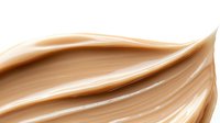 Smooth flowing liquid foundation or concealer waves in warm beige tone creating elegant cosmetic texture for beauty and skincare applications.