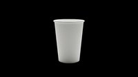 White disposable paper cup isolated on transparent background, ready for t-shirt design, stickers, clipart, print on demand, and sublimation projects.