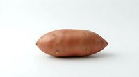 Sweet potato isolated on white background, suitable for food packaging, culinary websites, nutrition guides, and grocery retail marketing.