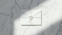 Minimalist white clock on marble surface with geometric design and clean lines for modern interior decor and time management concepts.