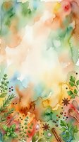 Watercolor abstract background with botanical elements, herbs, spices, and berries on isolated white space, suitable for cooking, recipe design, culinary branding, and food-related projects.