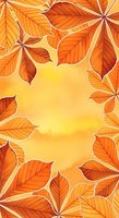 Autumn leaves frame a warm golden gradient background, creating a seasonal border design suitable for fall marketing materials and greeting cards.