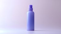Purple plastic spray bottle container on light pink background, minimalist product photography for cosmetic and beauty packaging mockup design presentation.