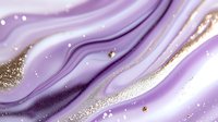 Elegant lavender marble texture with gold glitter accents flowing in smooth waves, creating a luxurious abstract background for design projects.