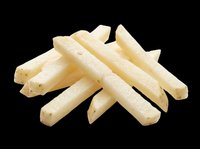 Raw uncooked french fries pile isolated on transparent background, ready for food design, menus, stickers, print on demand, and T-shirt clipart use.