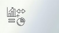 Business analytics dashboard with growth charts, data visualization icons and pie chart elements for financial reporting and market analysis presentations.