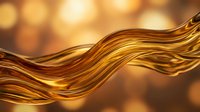 Flowing golden waves with warm bokeh background creating elegant abstract motion for luxury design projects and premium branding materials.