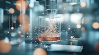 Metalworking drill bit creating sparks and debris while cutting through material in manufacturing facility with dramatic lighting and bokeh effects in background.