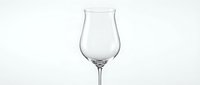 Empty elegant crystal wine glass isolated on white background, showcasing clarity and fine craftsmanship for beverage and lifestyle design.