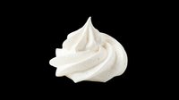 Swirled whipped cream dollop isolated on transparent background, ready for food design, stickers, print on demand, T-shirt graphics, menus, and clipart projects.
