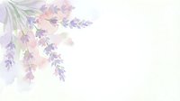 Watercolor lavender flowers with soft purple blooms and green leaves on light background for wedding invitations, greeting cards and romantic designs.