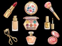 Luxury cosmetics and beauty tools collection isolated on transparent background, ready for t-shirt design, clipart, stickers, sublimation and print-on-demand products.