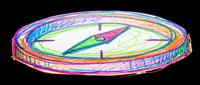 Colorful hula hoop with vibrant neon gradient stripes, isolated on transparent background. Ready for t-shirt designs, clipart, stickers, sublimation, and print-on-demand products.