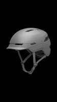 Gray urban bike helmet isolated on transparent background, ready for stickers, print on demand, T-shirt design, clipart, and sublimation use.