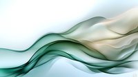 Flowing abstract waves in soft green and beige tones create gentle curves and transparent layers against white background, suitable for modern business designs.