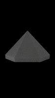 Dark gray three-dimensional cone shape isolated on transparent background, ready for clipart, t-shirt design, stickers, print-on-demand products, and sublimation projects.