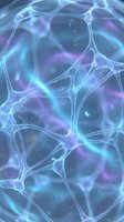 Abstract neural network connections with glowing blue and purple synapses firing electrical impulses through interconnected pathways for science backgrounds.