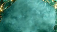 Elegant emerald green marble texture background with luxurious gold veining and decorative golden branches frame for premium design projects.