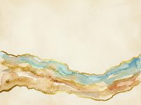 Watercolor geological cross-section showing layered earth strata in warm and cool tones, depicting soil composition and rock formations for educational and scientific design use.