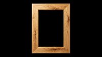 Wooden picture frame with natural oak finish, isolated on transparent background. Ready for design use on t-shirts, posters, clipart, print-on-demand products, and digital crafts.
