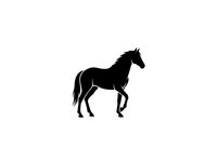 Black unicorn silhouette isolated on white background for fantasy designs, logos, and creative projects.
