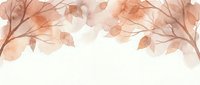 Watercolor autumn leaves border with warm orange and brown tones on white background for seasonal designs and fall decorations.
