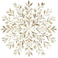 Elegant watercolor botanical mandala with symmetrical golden brown leaves radiating from center on white background. Perfect for wedding stationery.