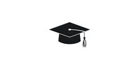 Black graduation cap with tassel silhouette isolated on white background, perfect for education, achievement, and academic ceremony designs.