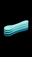 Stacked plastic spoons in gradient shades from light turquoise to deep teal, isolated on transparent background. Ready for clipart, t-shirt design, print-on-demand products, stickers, and sublimation projects.