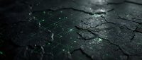 Digital network connections glowing on dark cracked surface, representing cybersecurity, data flow, and technology infrastructure for digital transformation projects.