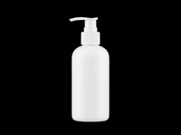 White pump bottle isolated on transparent background, ready for cosmetic, skincare, and cleaning product design use on t-shirts, stickers, and print-on-demand materials.