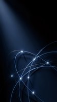 Abstract network connections with glowing nodes and flowing lines on dark blue background. Represents digital communication, data transfer, technology infrastructure, and interconnected systems for web design and tech concepts.