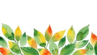 Watercolor autumn leaves border with vibrant orange, yellow and green foliage on white background for seasonal designs and nature-themed projects.