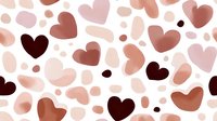Romantic seamless pattern with scattered hearts in shades of pink, brown and burgundy on white background. Repeatable design for Valentine's Day and love themes.