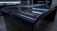 Foldable smartphone with curved display on dark surface, showcasing modern mobile technology and innovative device design for tech presentations.