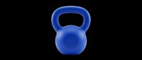 Bright blue kettlebell with rounded handle isolated on transparent background, ready for fitness design projects, t-shirt graphics, workout posters, and print-on-demand products.
