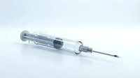 Medical syringe with needle on white background, suitable for healthcare, pharmaceutical, vaccination, and clinical educational materials.